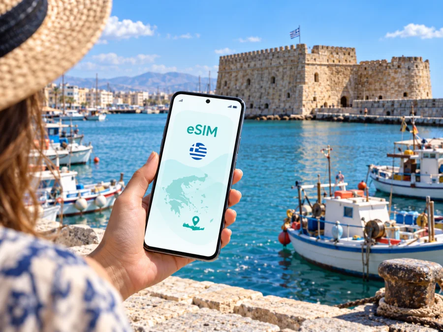 eSIM en Heraklion: internet y conexión móvil en Grecia