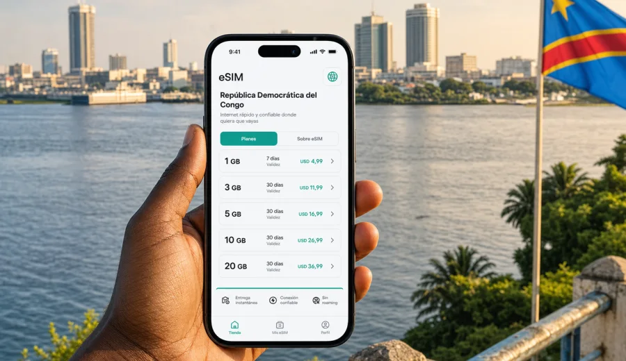 eSIM para RD Congo: internet móvil de viaje