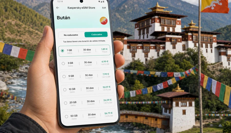 eSIM para Bután: internet móvil de viaje