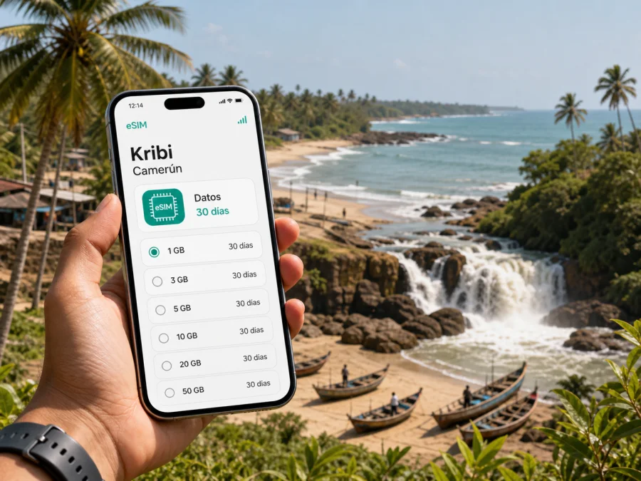 eSIM en Kribi: internet móvil para viajar