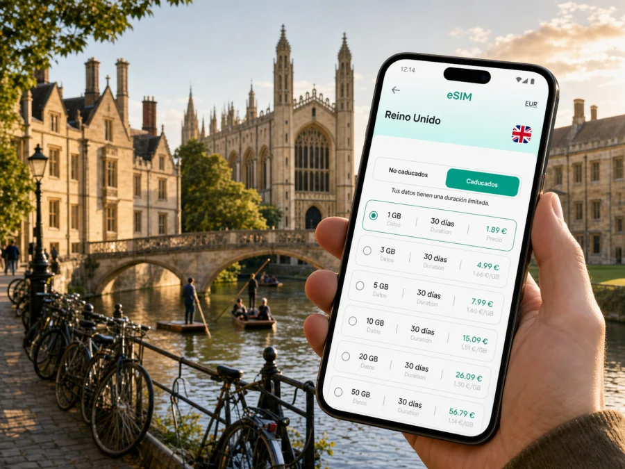 Cambridge eSIM: internet móvil para viajar
