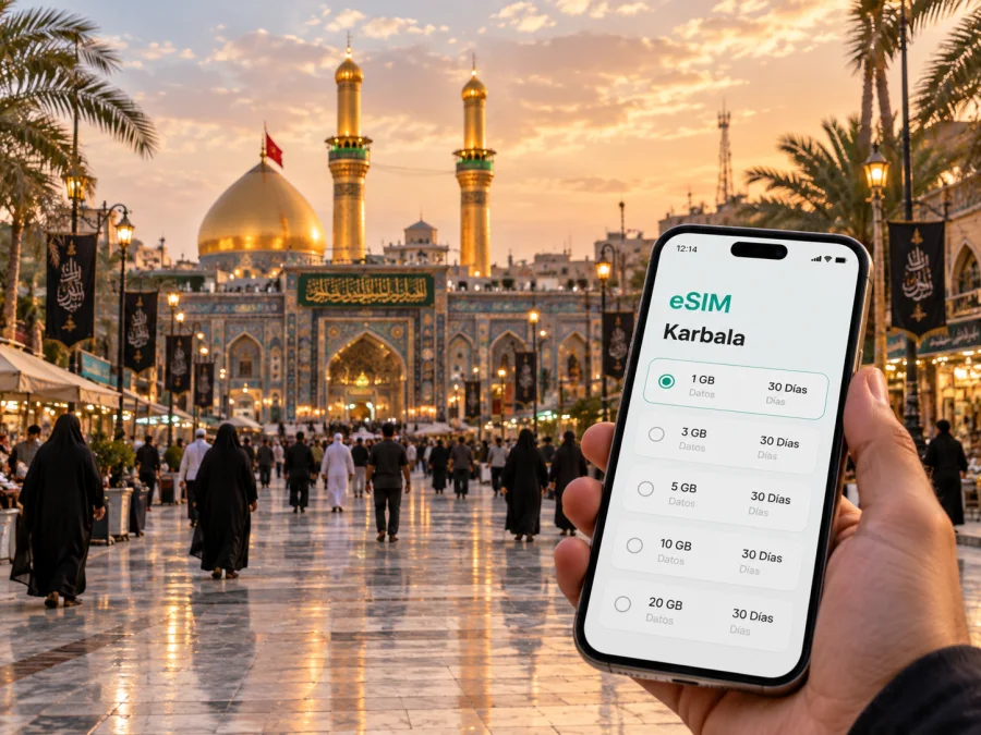 Karbala con eSIM: internet móvil para su viaje