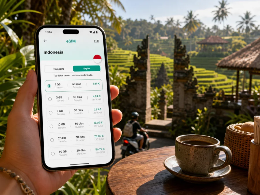 eSIM para Ubud: internet móvil en Indonesia
