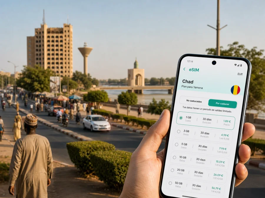 eSIM en Yamena: internet móvil para su viaje