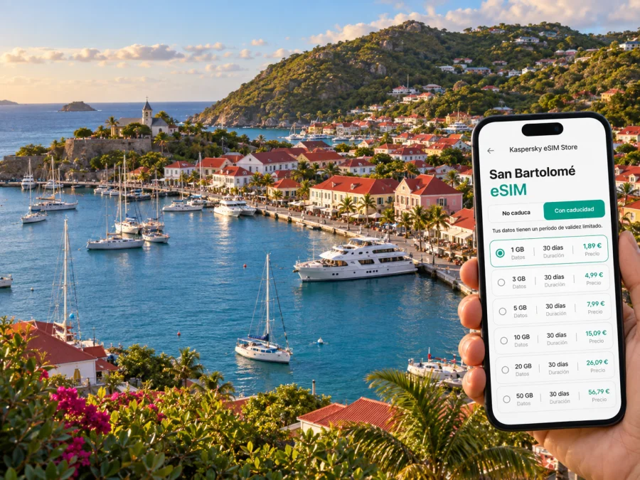 eSIM para Gustavia: datos móviles en San Bartolomé