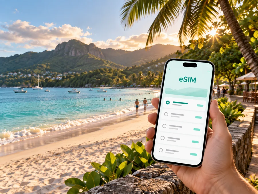 eSIM para Beau Vallon: internet móvil en Seychelles