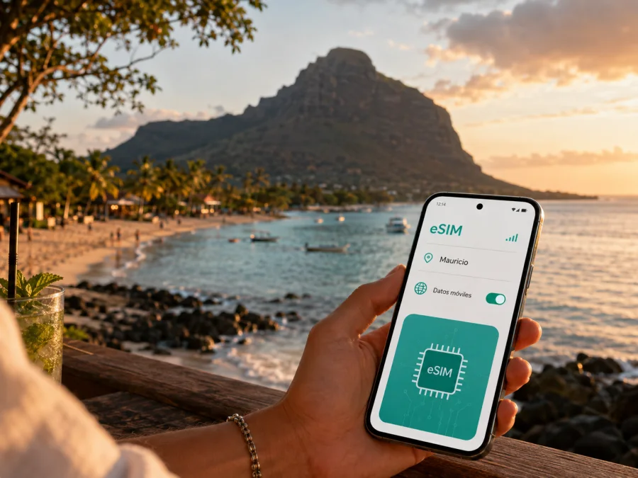 eSIM en Tamarin: internet móvil en Mauricio