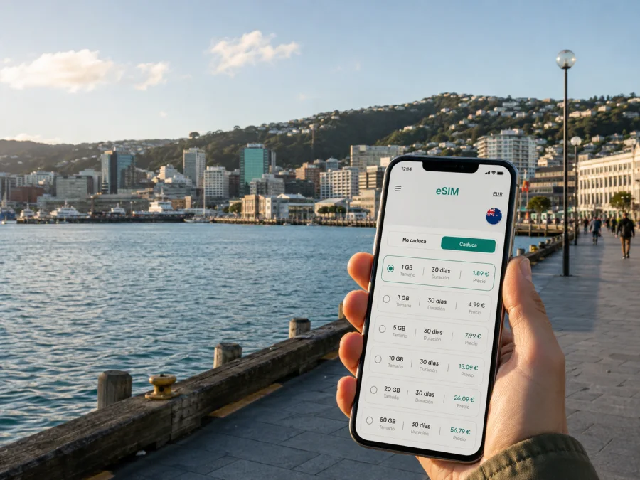 eSIM para Wellington: internet móvil en Nueva Zelanda
