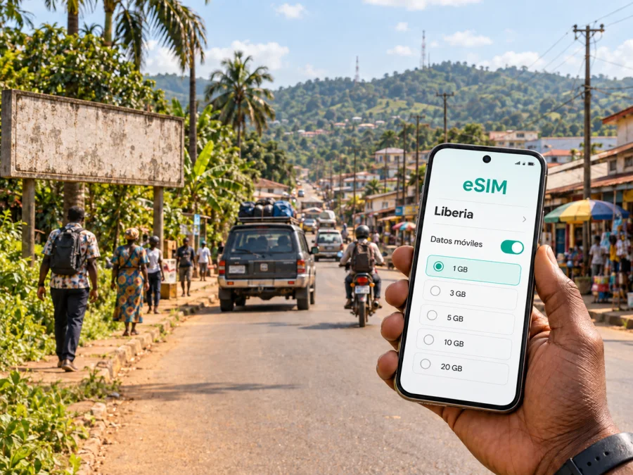eSIM para Sanniquellie: internet móvil en Liberia