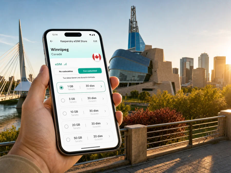 eSIM para Winnipeg: internet móvil de viaje