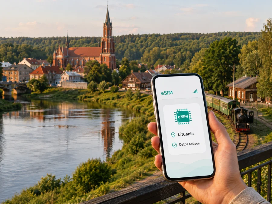eSIM en Anyksciai: internet móvil en Lituania