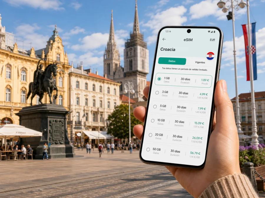 eSIM en Zagreb: internet móvil para viajar