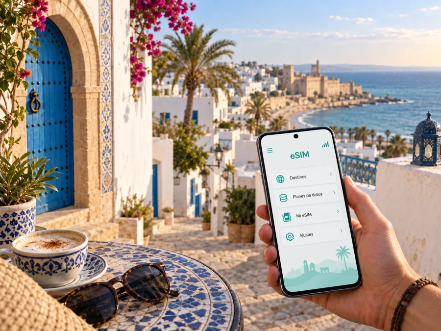 eSIM en Hammamet: internet móvil en Túnez
