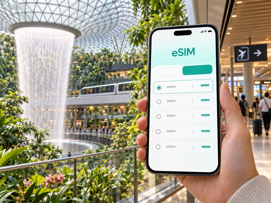 eSIM en Changi: internet y conexión móvil en Singapur