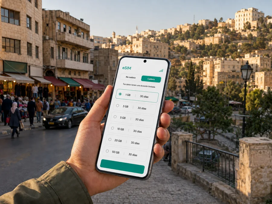 eSIM para Irbid: internet móvil en Jordania