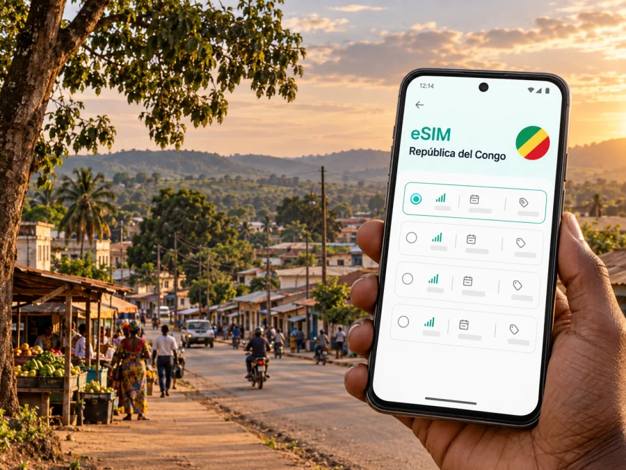 eSIM para Djambala: internet en la República del Congo