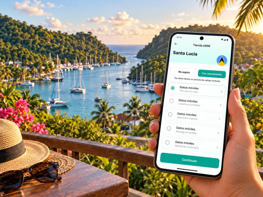 eSIM en Bahía Marigot | Internet en Santa Lucía