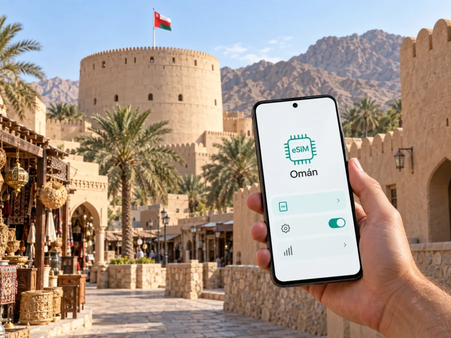 eSIM en Nizwa: internet móvil para tu viaje a Omán