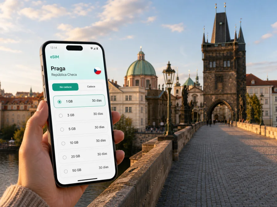 eSIM en Praga: conexión móvil e internet