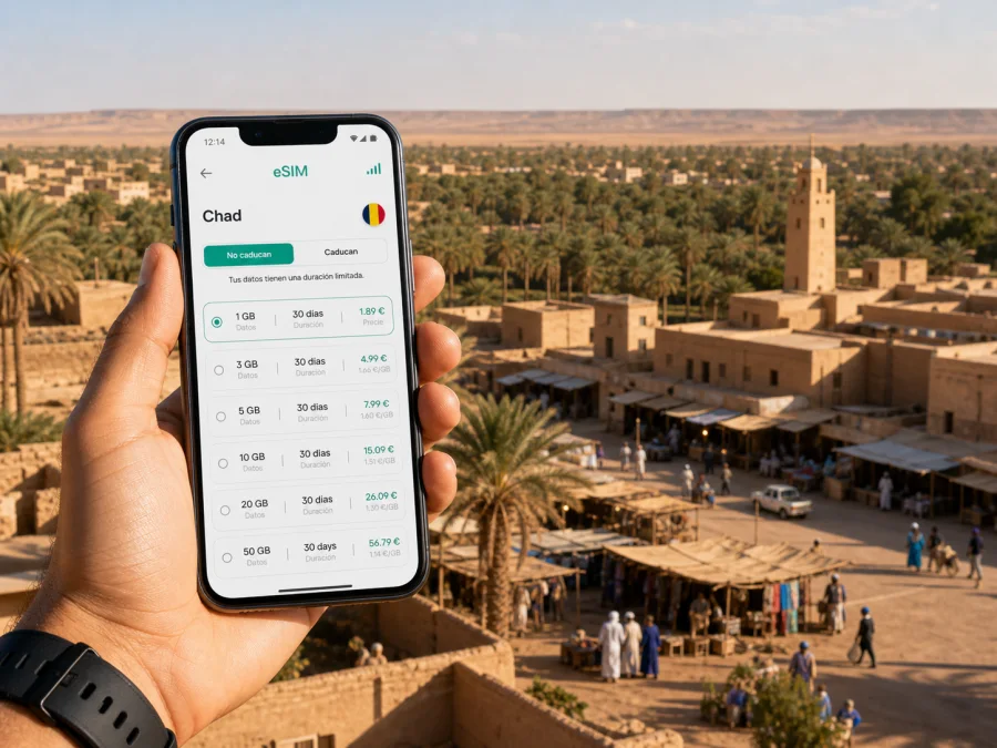 eSIM en Faya-Largeau: internet móvil en Chad