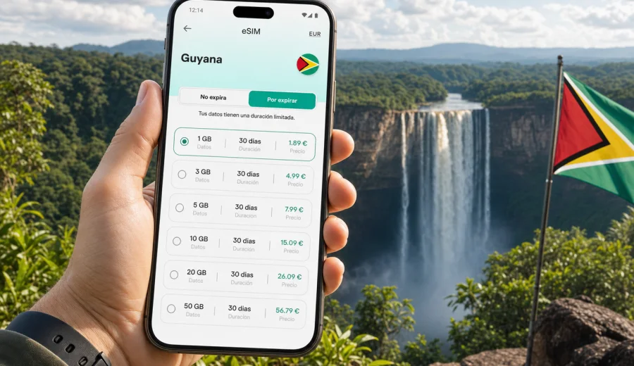 eSIM Guyana: conexión móvil e internet