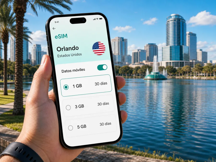 eSIM en Orlando: internet móvil para viajar