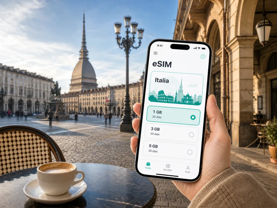 eSIM en Turín: internet móvil para viajar