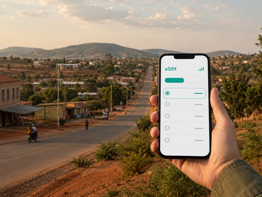 eSIM para Nyagatare: internet móvil en Ruanda