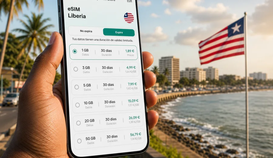 eSIM Liberia: internet móvil para su viaje