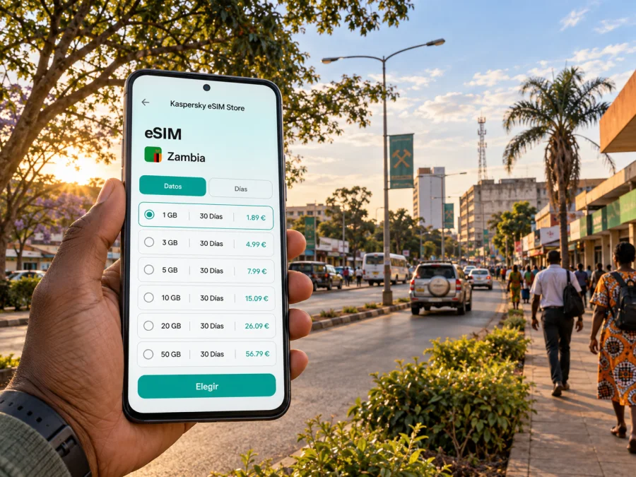 eSIM para Ndola: internet móvil en Zambia