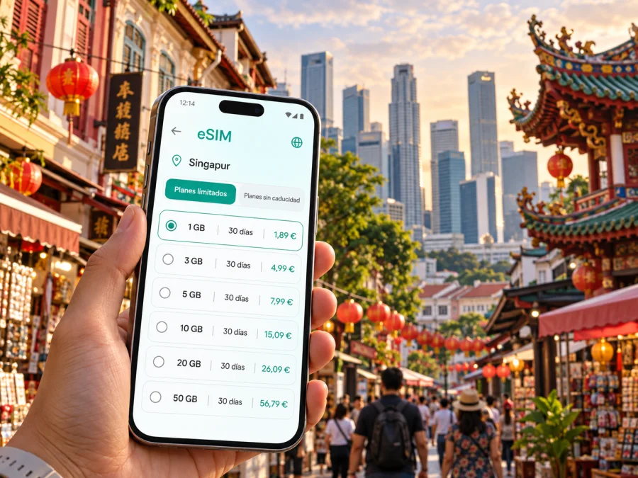eSIM para Chinatown, Singapur: internet móvil