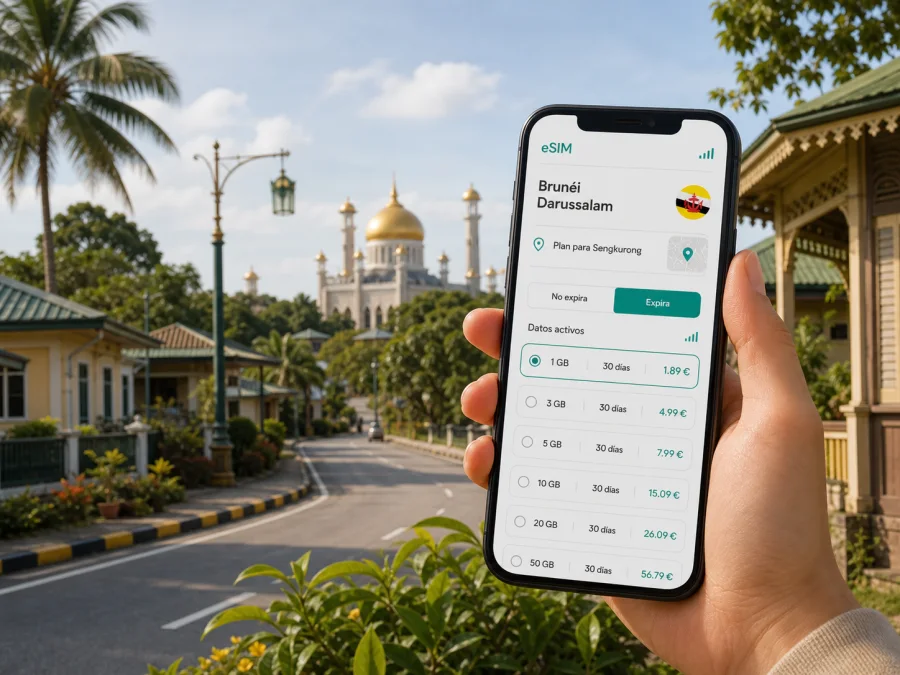 eSIM en Sengkurong: internet móvil para viajar