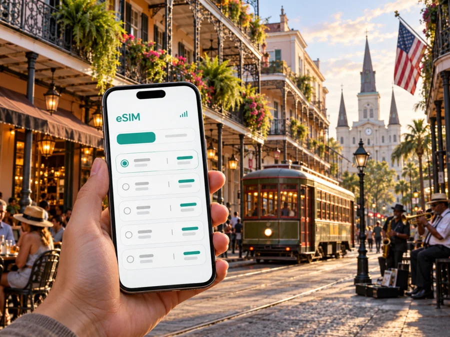 eSIM en Nueva Orleans: conexión móvil e internet