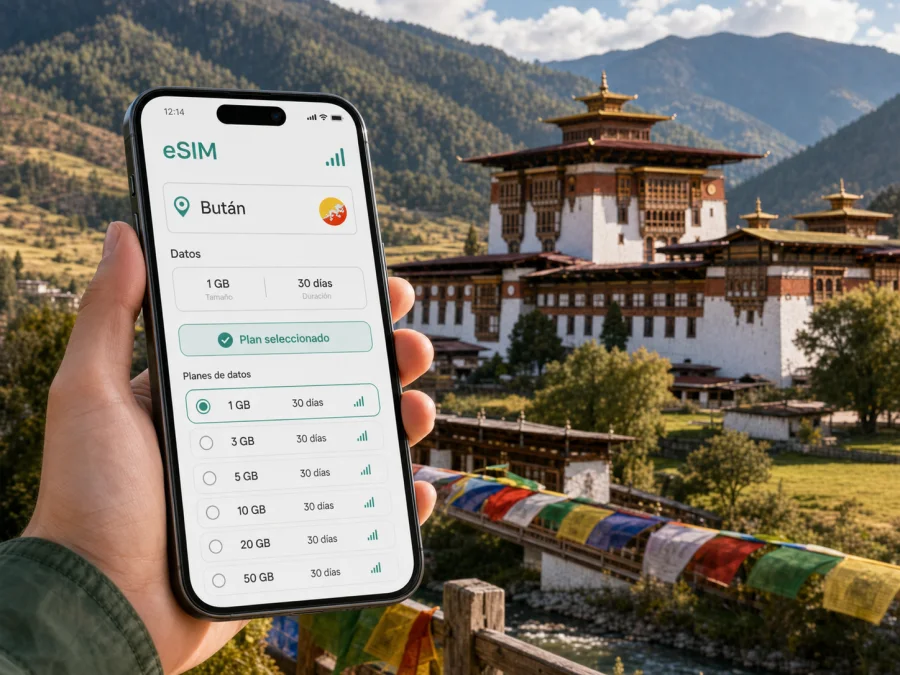 eSIM para Bumthang: internet móvil en viaje