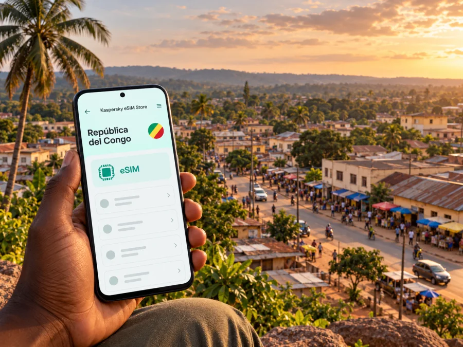 eSIM en Nkayi: internet móvil en el Congo