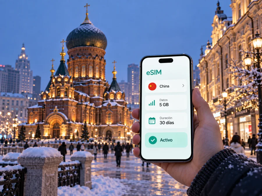 eSIM para Harbin: internet móvil en China