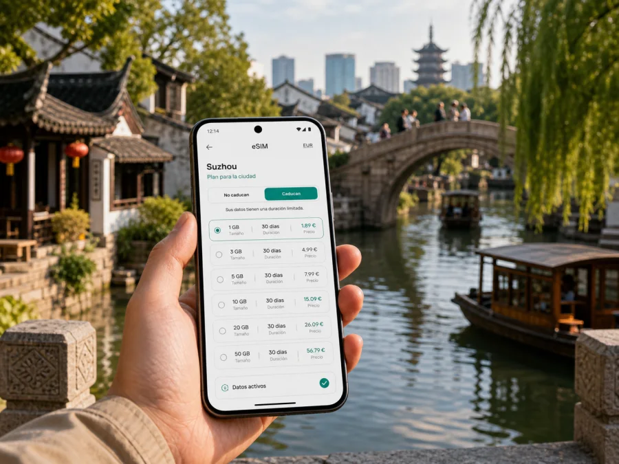 eSIM en Suzhou: internet móvil para viajar