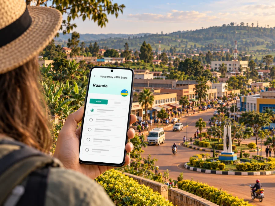 eSIM em Muhanga: internet móvel em Ruanda