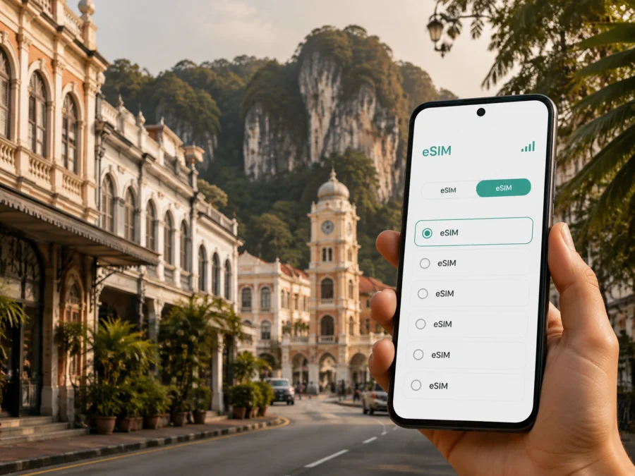 eSIM em Ipoh: internet móvel na viagem