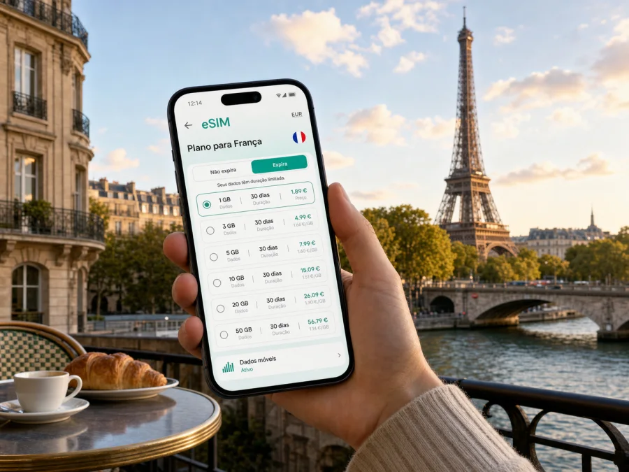 Paris com eSIM: internet móvel na viagem