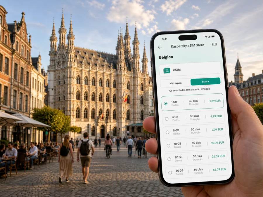eSIM em Leuven: ligação móvel e internet