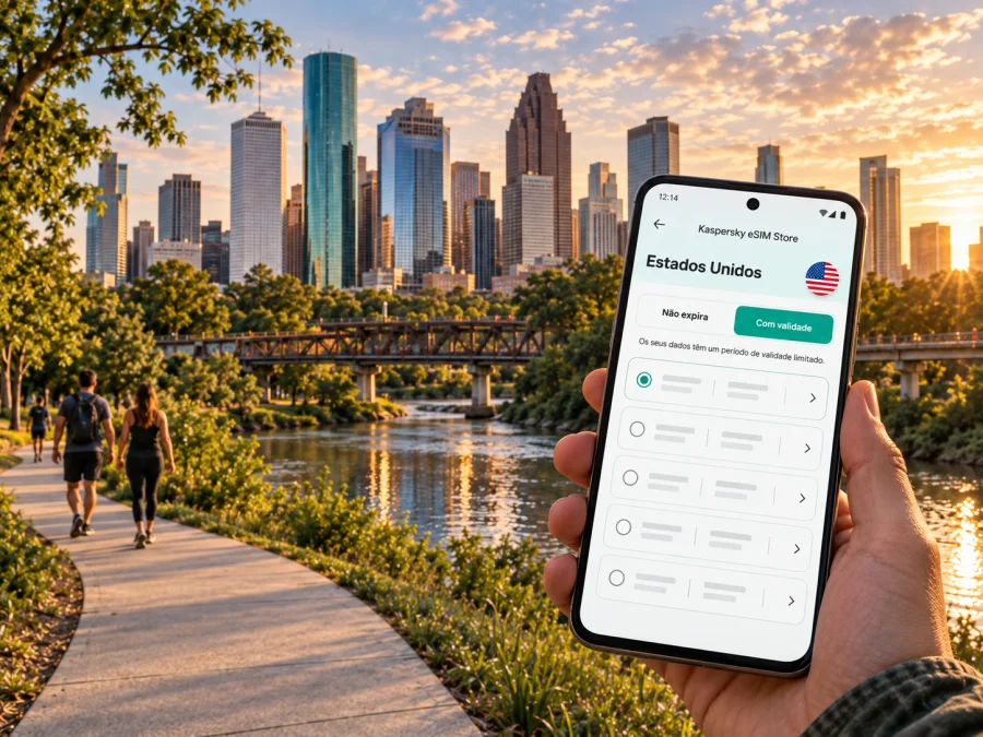 eSIM em Houston: internet móvel nos Estados Unidos