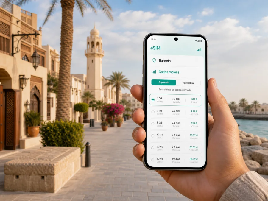 eSIM em Budaiya: internet móvel no Bahrein