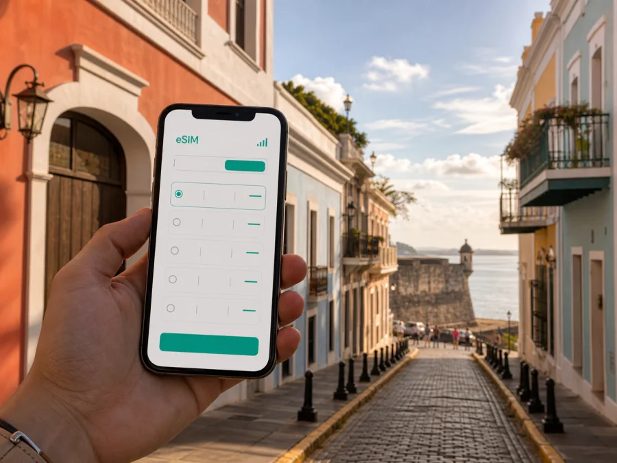 eSIM em San Juan: internet móvel em Porto Rico