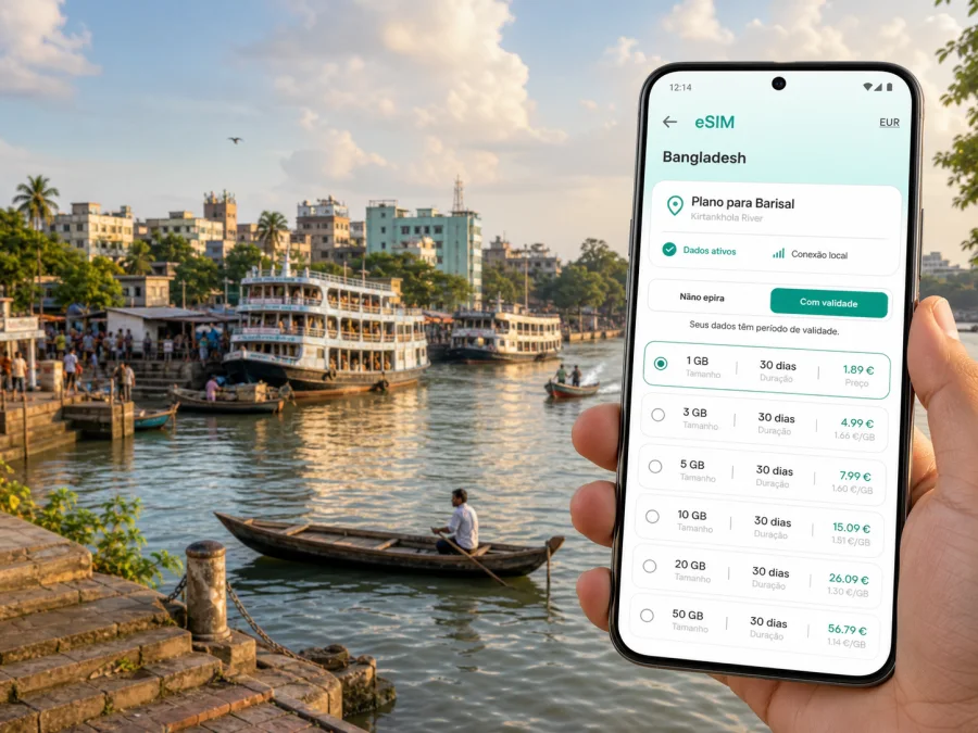 eSIM em Barisal: internet móvel para viagem