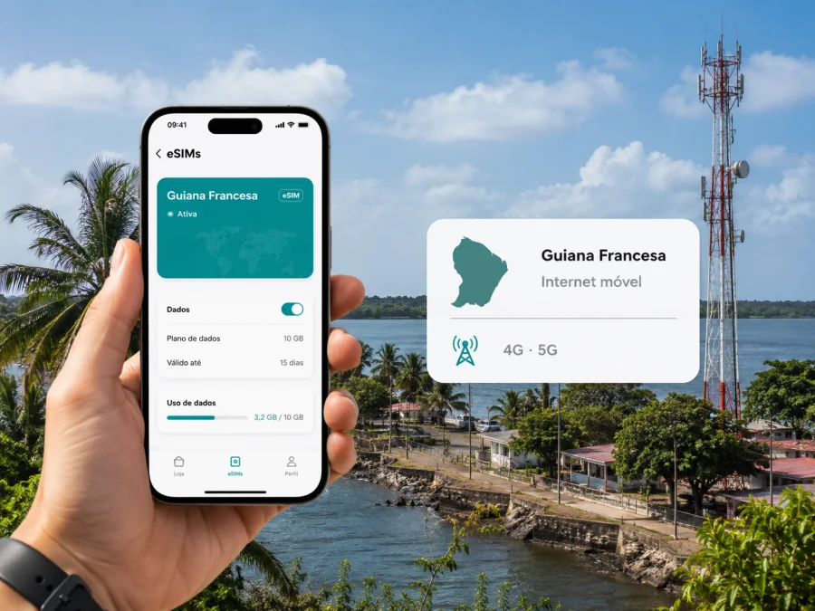 SFR Caraïbe eSIM na Guiana Francesa: como ativar