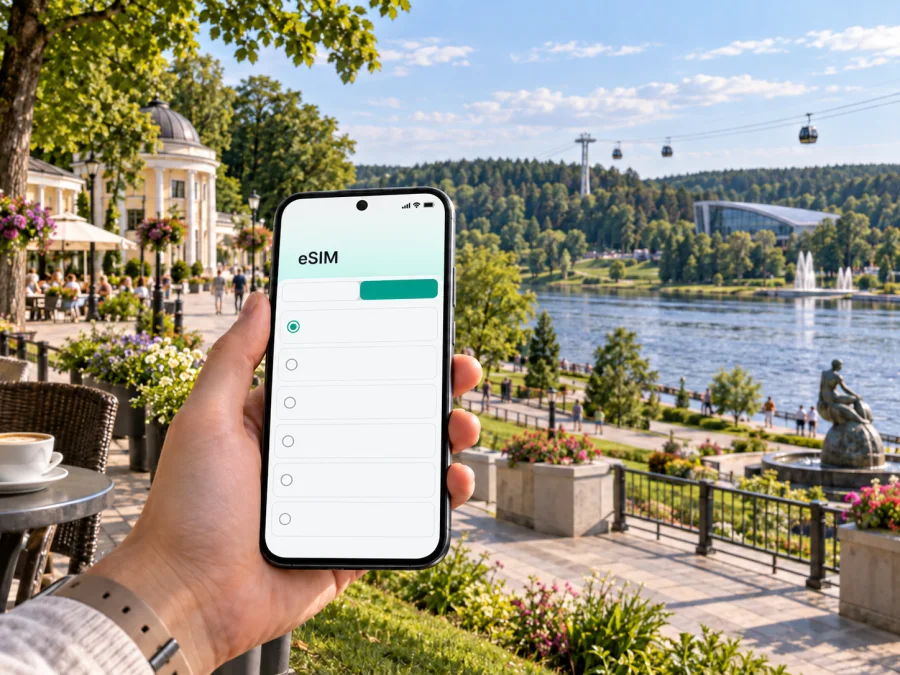 eSIM em Druskininkai: internet na viagem