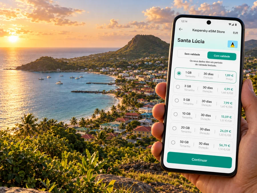 eSIM em Vieux Fort: internet em Santa Lúcia