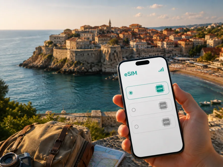 eSIM em Ulcinj: internet móvel em viagem