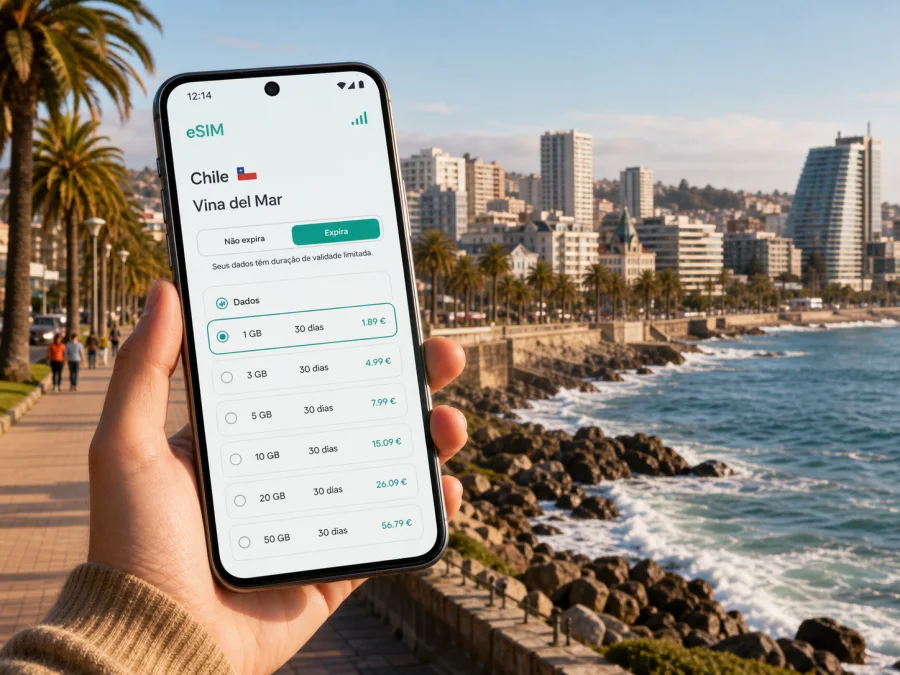 eSIM em Vina del Mar: internet móvel